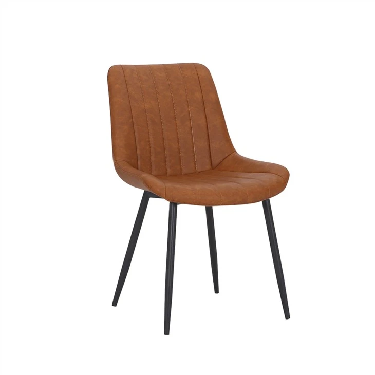 Ergonominen ruokapöydän tuoli vintage-nahalla