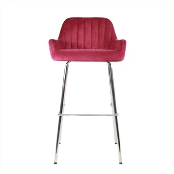 Moderni ergonominen metallijalkojen kangaspäällinen baarituoli aamiaiseksi