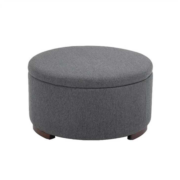 Comfort pyöreä ottomaanien harmaa kangas