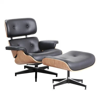 Mid Century Modern nojatuoli ottomaanien kanssa