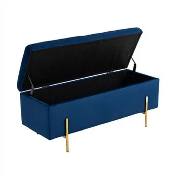 Säilytys Ottoman Blue Velvet Kangaspäällinen